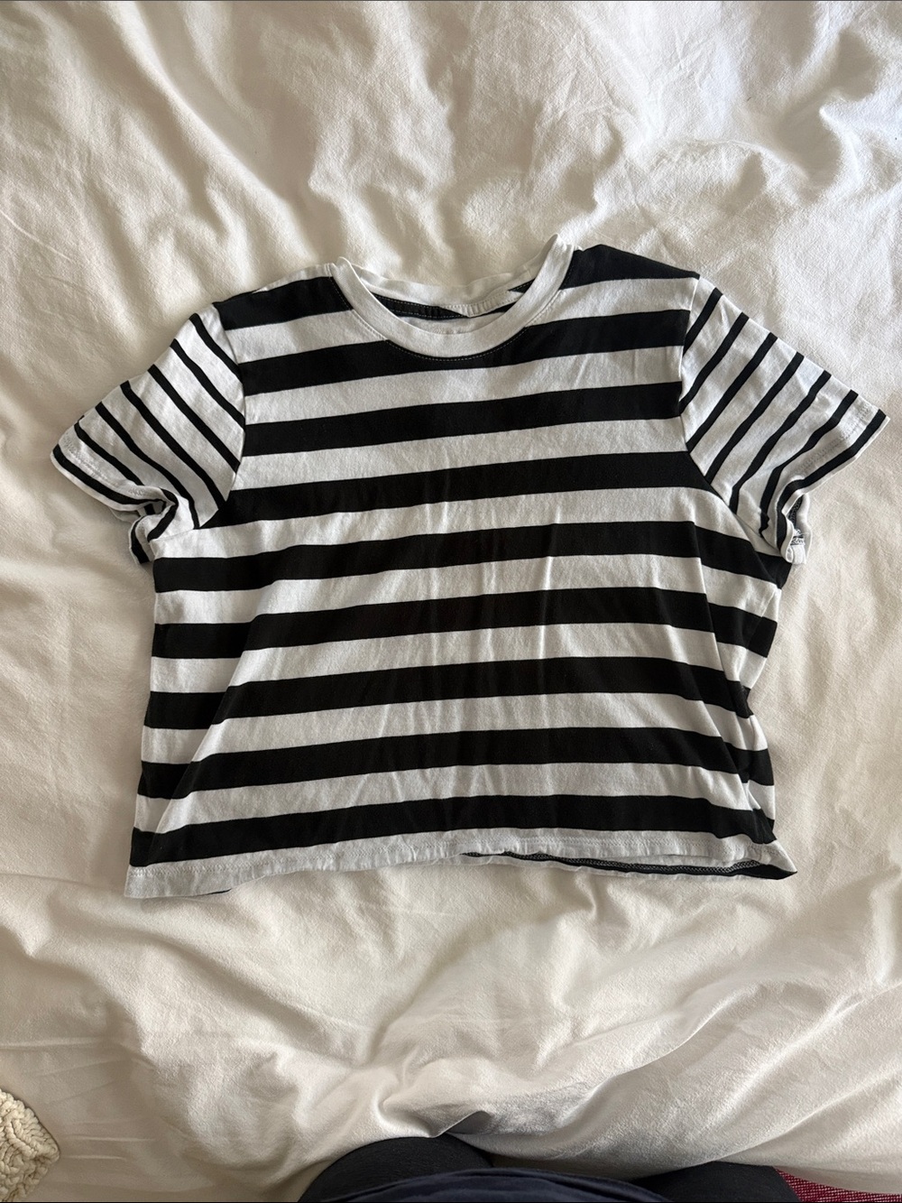 Madewell Black and White Striped Short Sleeve Tee